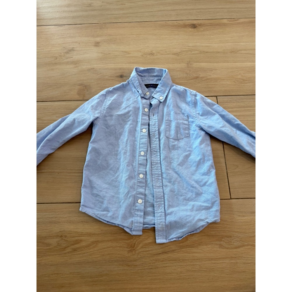 Janie and Jack Boys Light Blue Oxford Long Sleeve Button Down Shirt Size 4